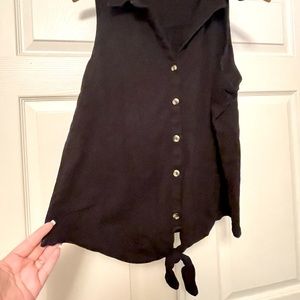 Time and Tru Black Tie Front Tank Top Size XXXL